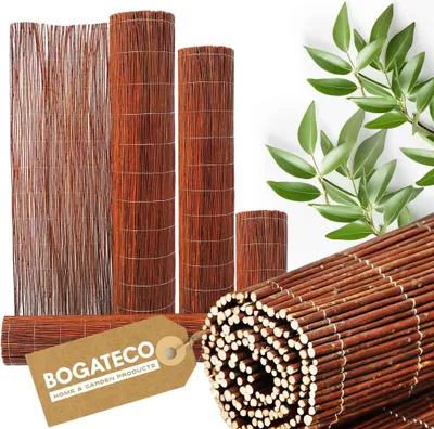 Produktbild von BOGATECO Weidenmatte Sichtschutz Zaun aus Holz |Gartenzaun 140 cm Hoch &amp; 300 cm Lang | Perfekt Weidenzaun für den Garten, Balkon und Terrasse natürlicher Sichtschutzzaun