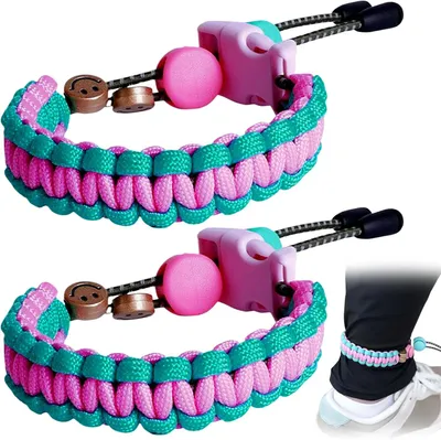 Produktbild von 2 Stück Hosenklemmen, Fahrradhosenklemmen, Fahrradhose mit Gummiband und Hosenbund für Jacken, reflektierendes Band für Fahrräder, Joggen, Wandern (rosa-blau)
