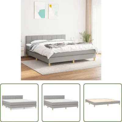 Produktbild von The Living Store Boxspringbett mit Matratze Hellgrau 180x200 cm Stoff