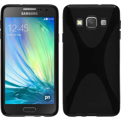 Produktbild von PhoneNatic Case kompatibel mit Samsung Galaxy A3 (A300) - schwarz Silikon Hülle X-Style + 2 Schutzfolien