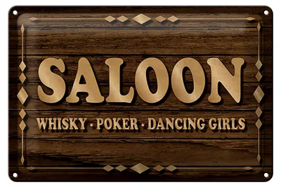 Produktbild von Blechschild Spruch 12x18 cm Saloon – Whiskey Poker Schild