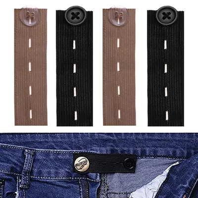 Elastische Hosenbundverlängerungen, 4 Stück, schwarz, verstellbar