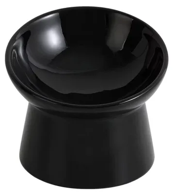 Immagine prodotto di Ciotola per gatti in Vetroceramica, inclinata di 15°, capacità 280 ml, colore nero