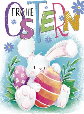Produktbild von SUSY CARD Oster-Grußkarte "Hase mit Ei"