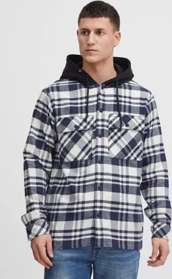 Produktbild von !Solid SDZachary Overshirt Herren Übergangsjacke Jacke Überhemd Hemdjacke Karierte Wollige Optik Brusttaschen Hochwertige Baumwoll-Qualität mit Kapuze