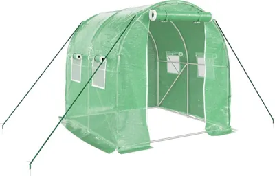 Produktbild von Gewächshaus mit Stahlrahmen Grün 4 m² 2x2x2 m