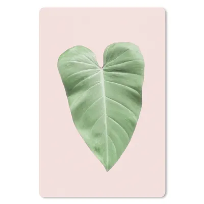 Produktbild von MuchoWow® Mauspad Mousepad Blatt - Grün - Natur - Rosa 40x60 cm - Mousepads - Maus Mat - Pad - Mausunterlage - Schreibtisch Accesoire