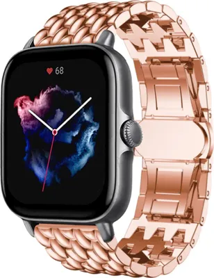 Produktbild von Strap-it Amazfit GTS 3 Stahl-Drachenarmband (Roségold)
