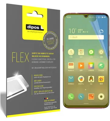 Produktbild von 3x Meizu Note 9 Schutzfolie Folie, 100% Displayabdeckung, dipos Flex