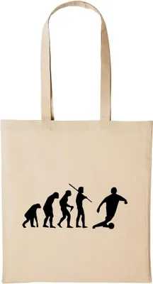 Produktbild von Huuraa Baumwollbeutel Evolution Fußball Geschenk Einkaufstasche Natural 10 Liter Baumwolle Evolution Fußball Accessoire