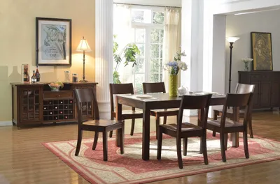 Immagine prodotto di Tavolo da pranzo 6x sedie mobile vino 8 pz. gruppo sala da pranzo set tavolo scaffale