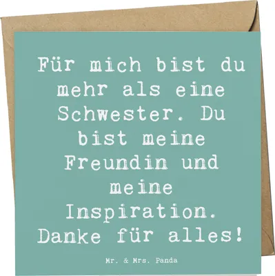 Produktbild von Mr. & Mrs. Panda Grußkarte Spruch Meine Schwester - Meeresbrise - Geschenk, Besonderes, doppelkarte, faltkarte, Geschenke für, Liebe, Danke sagen, Dankeschön, Dankbarkeit