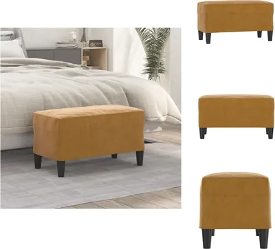 Image de vidaXL Banc Marron 70x35x41 cm Velours - Bancs