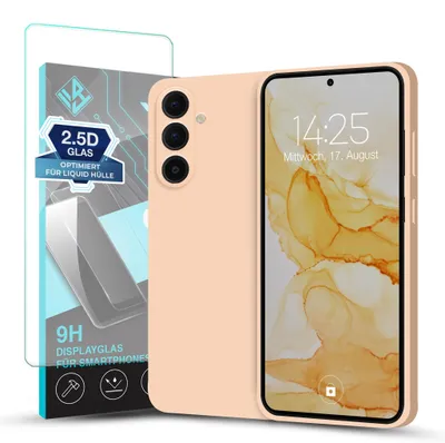 Produktbild von Hülle für Samsung Galaxy A36 5G mit 9H Displayglas Displayschutz Case Cover Bumper Smartphone Softgrip Schutzhülle Farbe: Rosa
