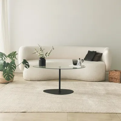 Immagine prodotto di Skye Decor, Porto - Trasparente, Nero, Tavolino, 100% vetro temperato, Trasparente, 90 x 60 x 40 cm