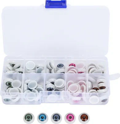Produktbild von Puppe Augäpfel halbe runde Plastikaugen farbenfrohe DIY -Bärenhandwerksmaterialien Halloween Accessoires12mm 100ks