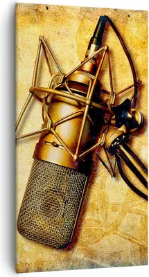 Produktbild von Bild auf Leinwand - Leinwandbild - Mikrofon Musik Lied - 55x100cm - Wand Bild - Wanddeko - Leinwanddruck - Bilder - Kunstdruck - Wanddekoration - Leinwand bilder - Wandkunst - PA55x100-0525