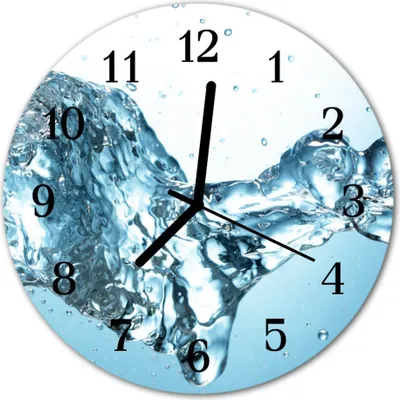 Produktbild von Glasuhr Wanduhr Küchenuhr Echt-Glas 30fi cm Wasser blau