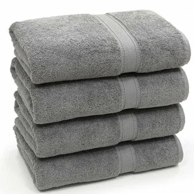 Immagine prodotto di Set di 4 asciugamani da bagno, 100% cotone egiziano, 500 GSM, colore argento
