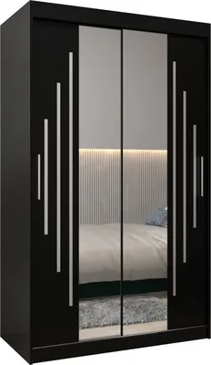 Produktbild von Kleiderschrank, Schiebetürenschrank Schlafzimmer, Schrank mit Spiegel YORK 1 120 cm