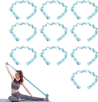 Imagen del producto de Bandas de resistencia para yoga con 11 bucles: banda ergonómica para ejercicios de estiramiento y yoga