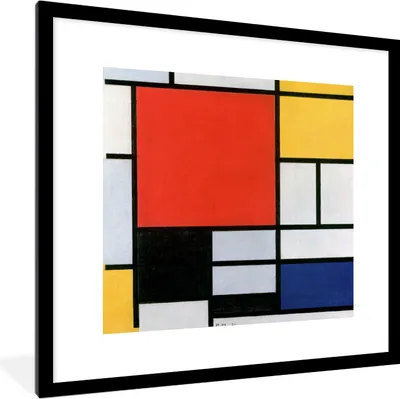 Produktbild von MuchoWow® Gerahmtes Poster Kunst - Mondrian - Alte Meister 40x40 cm - Poster mit Schwarzem Bilderrahmen Wandposter Rahmen Foto Bilder - Poster - Plakat im Rahmen