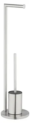 Immagine prodotto di WENKO set per WC in piedi in metallo Ferla in argento opaco 18 x 69,5 cm