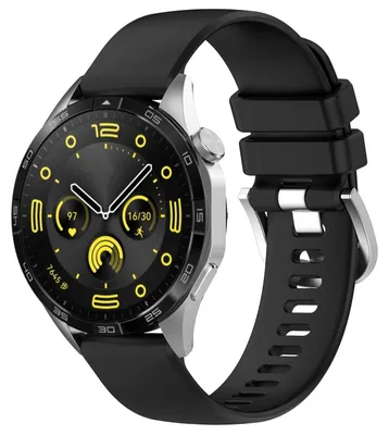 Obrázek produktu pro Pro Huawei Watch GT 5 Pro 46mm Silikonový řemínek s lesklou sponou Black