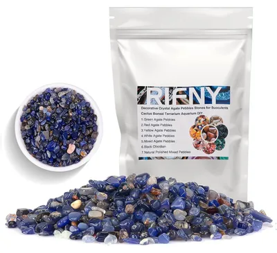 Produktbild von Dekosteine Kieselsteine 680g Blau für Garten, Aquarium, Blumentopf, Deko