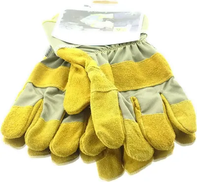 Produktbild von BLACKFOX® Garten - Handschuhe Fleece Ockergelb Größe 9/L - Leder & Stoff