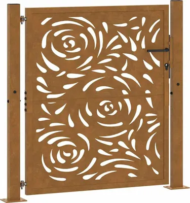 Immagine prodotto di vidaXL Cancello da giardino 100x100 cm in acciaio resistente agli agenti atmosferici design a fiamma