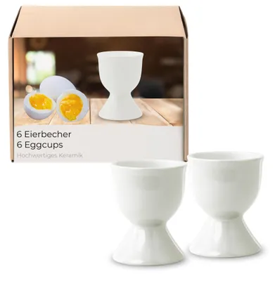 Produktbild von Eierbecher 6er Set, Ø 5x7 cm, in Weiß aus Keramik