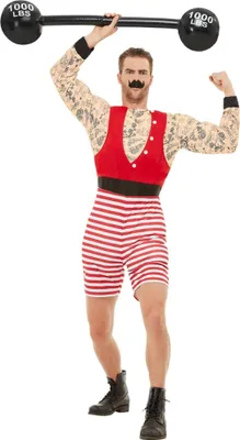 Obrázek produktu pro Smiffys - Pánský kostým "Deluxe Strongman" SM1721 (XL) (Bílá/červená/černá)