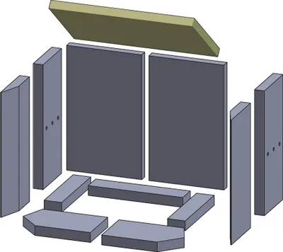 Produktbild von Heizgasumlenkplatte 440x260x25mm (Vermiculite) passend für Caminos **