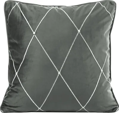 Zdjęcie produktu dla Eurofirany 389722, Szary, Poliester, 100% Poliester, Wzór, 258 g/m², 45 x 45 cm