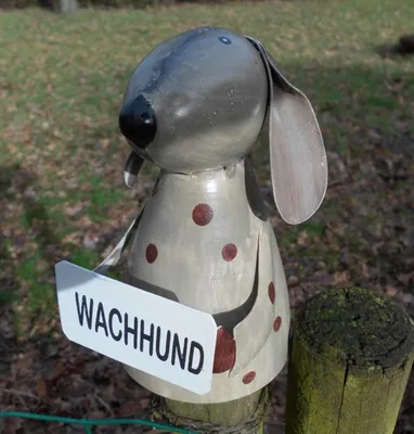 Produktbild von Zaunfigur Pfahlhocker  Zaunhocker Wachhund Beagle grau-gefleckt 14 cm