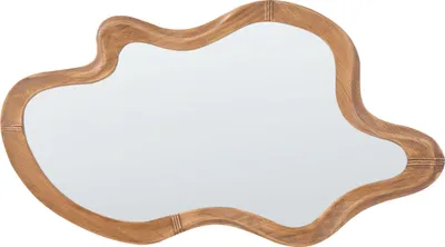 Zdjęcie produktu dla BELIANI Lustro wiszące ścienne jasnobrązowy rama 89 x 49 cm dekoracyjny dodatek na ścianę