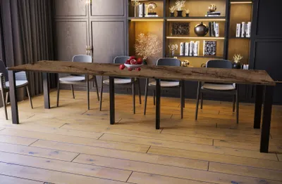 Image de Endo-Möbel XXL Table à manger Vast 130cm - 330cm extensible Table de cuisine (Chêne Monastère)