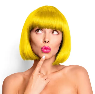 Produktbild von Bob Perücke für Damen, Herren & Kinder Cabaret cosplay Gelb