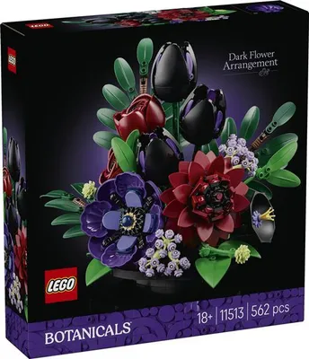 Zdjęcie produktu dla LEGO Botanicals Kompozycja z ciemnych kwiatów, Zestaw do budowania, 18 lat(a), Plastik, 562 szt., 610 g