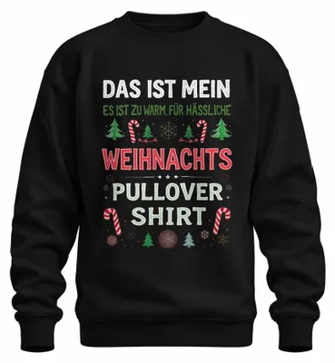 Imagen del producto de Esta es mi sudadera con cuello redondo, diseño navideño con un árbol de Navidad, bastón de caramelo y un diseño divertido, uni, color negro, talla L