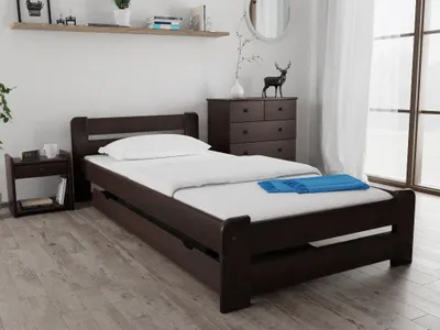 Zdjęcie produktu dla Łóżko Laura 90 x 200 cm, orzech włoski Listwa: bez siatki, Materac: bez materaca