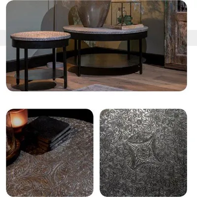 Produktbild von UrbanSofa Couchtisch Andalusie Silber rund 50 cm