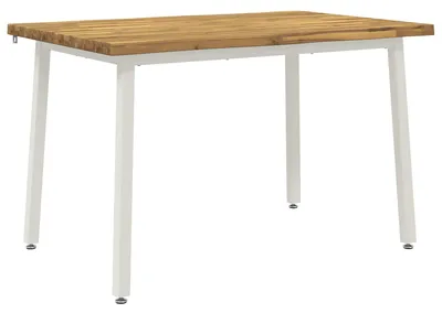 Produktbild von 90 x 55 x 75 cm Massivholz Akazie Weiß Rechtwinklig
