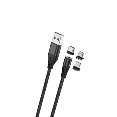 Obrázek produktu pro Maxlife Magnetický kabel 3v1 MXUC-02 s rychlým nabíjením 2A, černý