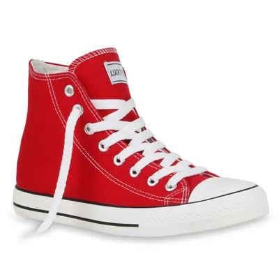 Produktbild von Mytrendshoe Herren High Top Sneakers Schnürer Sportschuhe 72046, Farbe: Rot, Größe: 38