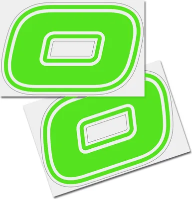 Produktbild von Startnummer Aufkleber 2er Set, Schrift Brünn, # 0, grün