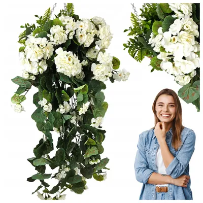 Produktbild von Griny Künstliche Pelargonien Weiß 50 cm für Balkon
