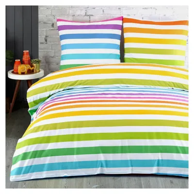 Produktbild von Bettwäsche 155x220 cm aus 100% Baumwolle, 2-teilig mit Kissenbezug 80x80 cm,  Renforcé-Bettbezug-Set mit Reißverschluss