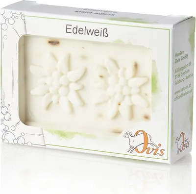 Produktbild von Ovis Schafmilchseife Edelweiß, 100% Bio, für die tägliche Dusche, eckig, 100 g